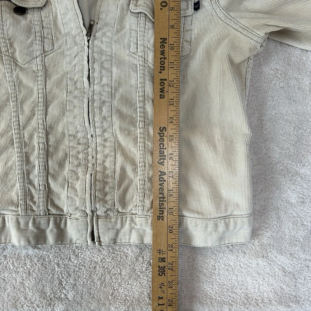Y2K Vintage Trucker Corduroy Khaki Faded Abercrombie Fitch Jacket Woman's Size L